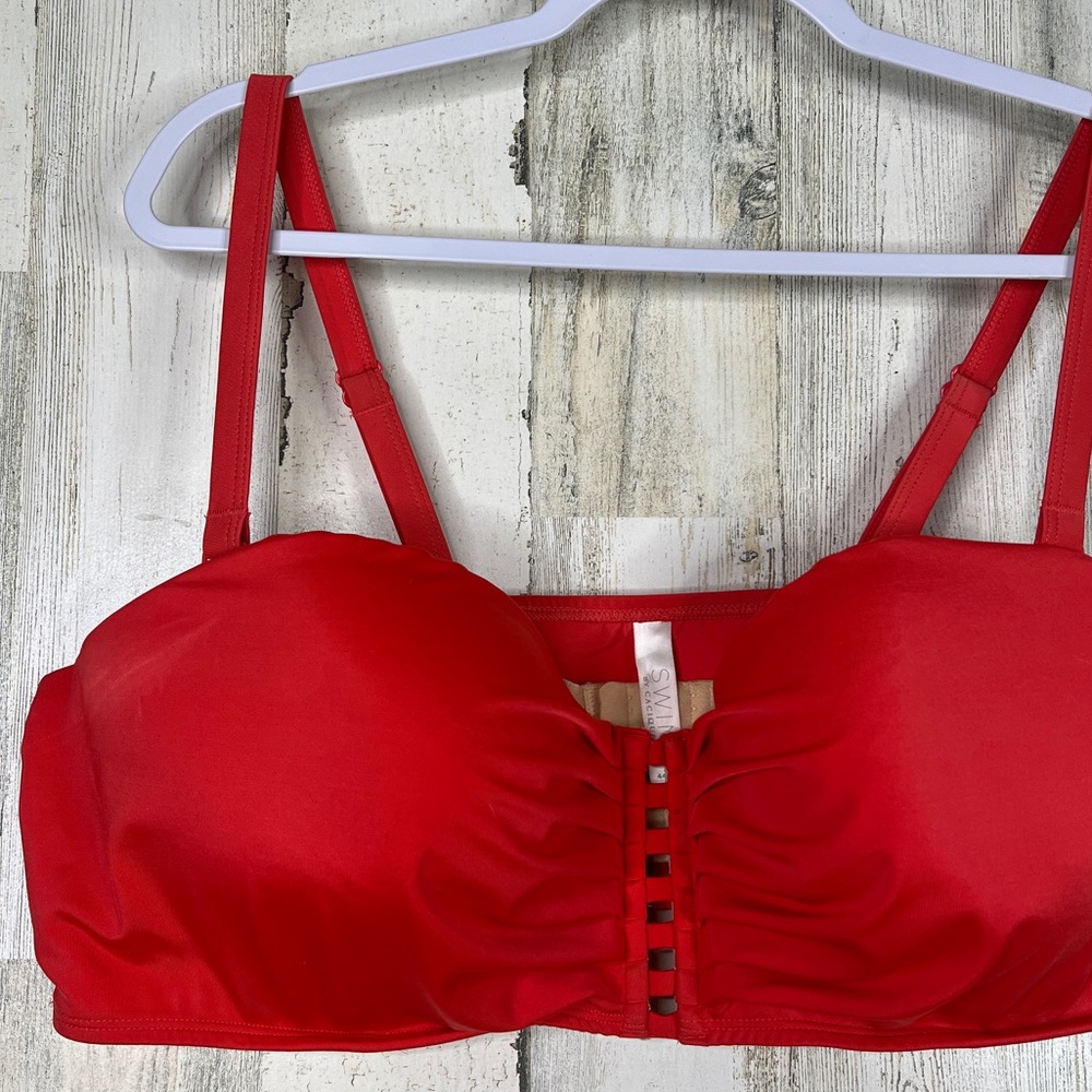 Lane Bryant Cacique Swim Top 44DD‎ Red Summer Beach Resort Wear
